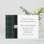 Modern Gunn Tartan Wedding Invitation Kaart (Staand voorkant)