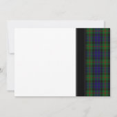 Modern Gunn Tartan Wedding Invitation Kaart (Achterkant)