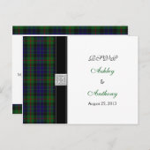 Modern Gunn Tartan Wedding RSVP Reply Briefkaart (Voorkant / Achterkant)