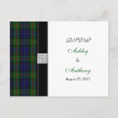 Modern Gunn Tartan Wedding RSVP Reply Briefkaart (Voorkant)