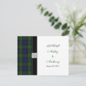 Modern Gunn Tartan Wedding RSVP Reply Briefkaart (Staand voorkant)