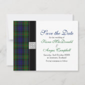 Modern Gunn Tartan Wedding Save the Date (Voorkant)
