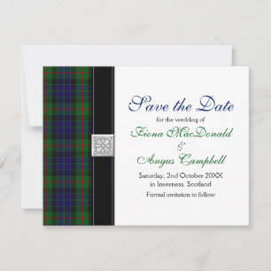 Modern Gunn Tartan Wedding Save the Date