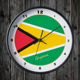 Modern Guyana design, Guyana vlag trendy Home Ronde Klok