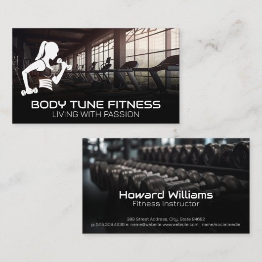 Modern Gym | Fitness Logo Visitekaartje (Voorkant / Achterkant)