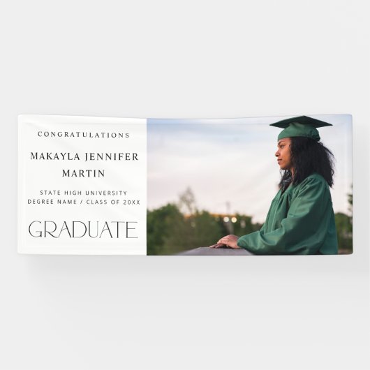 Modern H Foto Afstuderen banner - wit (Horizontaal)