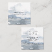 Modern Haar Make-up Abstract Waterverf Blauw Vierkante Visitekaartje (Voorkant / Achterkant)