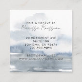 Modern Haar Make-up Abstract Waterverf Blauw Vierkante Visitekaartje (Achterkant)