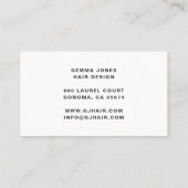 Modern Haar Stylist Roze Script Monogram Wit Visitekaartje (Achterkant)