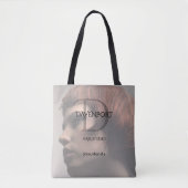 Modern Haarstudio Foto Handvat Monogram Tote Bag (Voorkant)