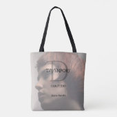 Modern Haarstudio Foto Handvat Monogram Tote Bag (Achterkant)