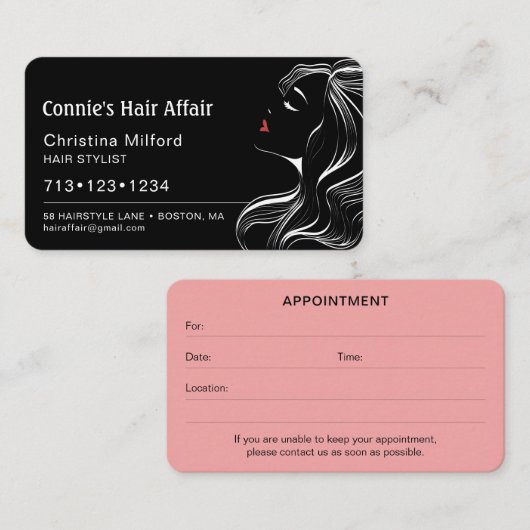 Modern Haarstylist-benoeming Visitekaartje (Voorkant / Achterkant)