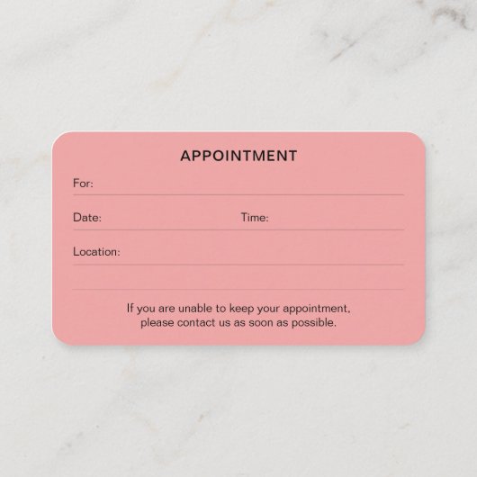 Modern Haarstylist-benoeming Visitekaartje (Achterkant)