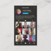 Modern Haarstylist Black Monogram Instagram Visitekaartje (Voorkant)