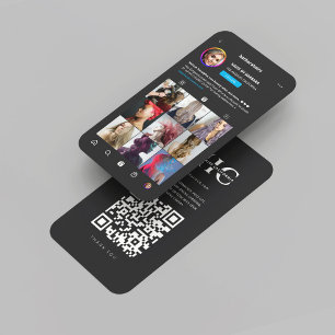 Modern Haarstylist Hairs Monogram Instagram Dark Visitekaartje