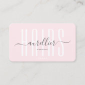 Modern Haarstylist Hairs Monogram Roze Visitekaartje (Voorkant)