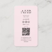 Modern Haarstylist Hairs Monogram Roze Visitekaartje (Achterkant)