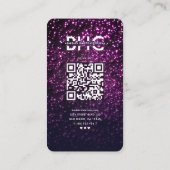 Modern Haarstylist Instagram Glitter Roze Visitekaartje (Achterkant)