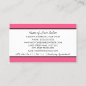 Modern Haarstylist Preppy Roze Zwart Haar Salon Visitekaartje (Achterkant)
