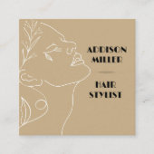 Modern, haarstylist & QR-code Vierkante Visitekaartje (Voorkant)