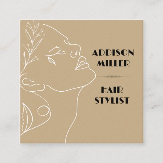 Modern, haarstylist & QR-code Vierkante Visitekaartje (Voorkant)