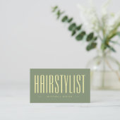 Modern Haarstylist Sage Green Visitekaartje (Staand voorkant)