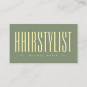 Modern Haarstylist Sage Green Visitekaartje (Voorkant)
