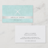 Modern Haarstylist Scissors Logo Turquoise Salon Visitekaartje (Voorkant / Achterkant)