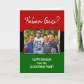 Modern HABARI GANI Photo Kwanzaa Feestdagen Kaart (Voorkant)