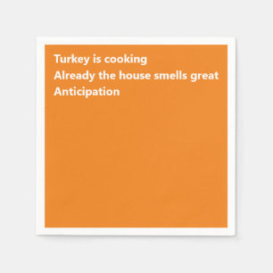 Modern Haiku Poem Minimale Oranje Thanksgiving Servet