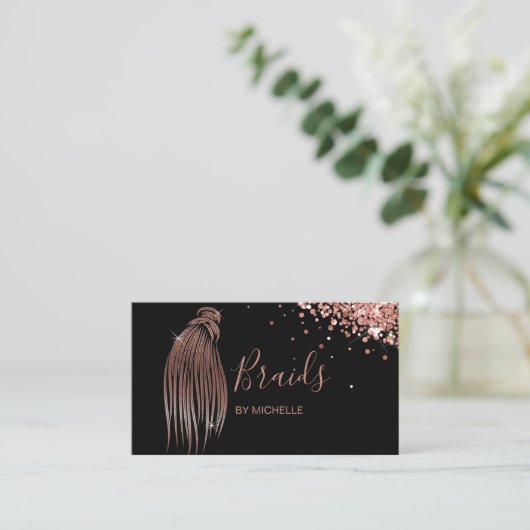 Modern Hair Braider, haar Salon voor Braids Busine Visitekaartje (Staand voorkant)