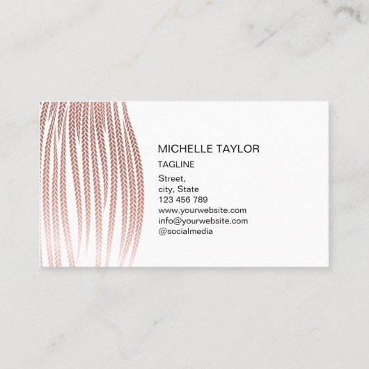 Modern Hair Braider, haar Salon voor Braids Busine Visitekaartje (Achterkant)