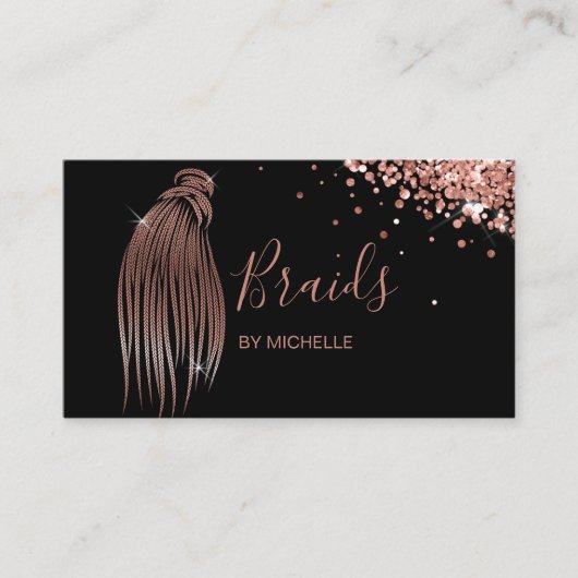 Modern Hair Braider, haar Salon voor Braids Busine Visitekaartje (Voorkant)