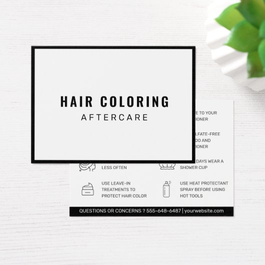 Modern Hair Coloring Aftercare Visitekaartje (Bureau)