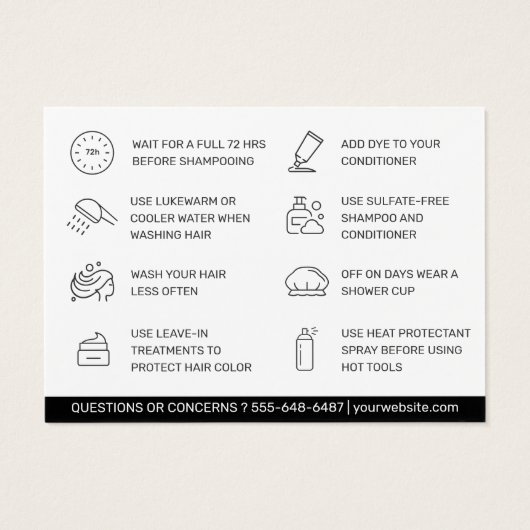 Modern Hair Coloring Aftercare Visitekaartje (Achterkant)