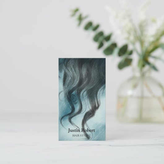 Modern Hair Curl Hairdresser Salon Visitekaartje (Staand voorkant)
