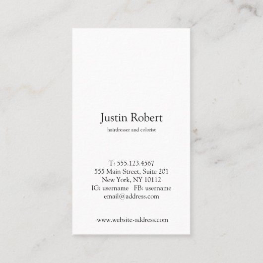 Modern Hair Curl Hairdresser Salon Visitekaartje (Achterkant)