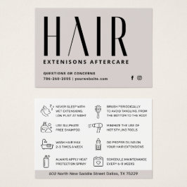 Modern Hair Extensions Aftercare Visitekaartje