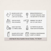 Modern Hair Extensions Aftercare Visitekaartje (Achterkant)