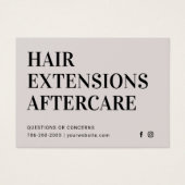 Modern Hair Extensions Aftercare Visitekaartje (Voorkant)