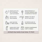 Modern Hair Extensions Aftercare Visitekaartje (Achterkant)