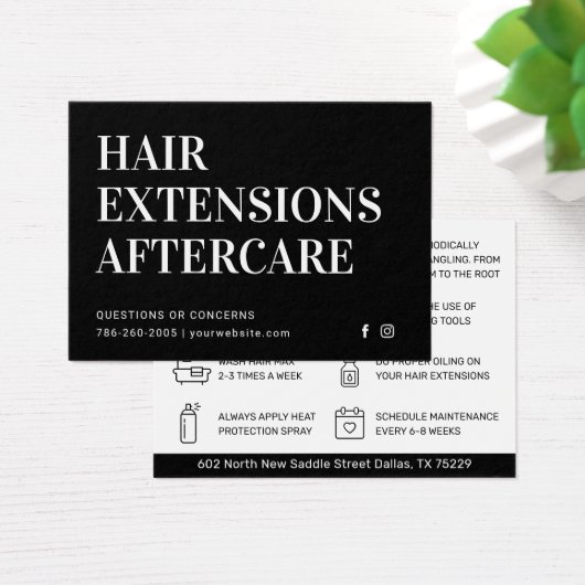 Modern Hair Extensions Aftercare Visitekaartje (Bureau)