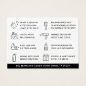 Modern Hair Extensions Aftercare Visitekaartje (Achterkant)