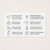 Modern Hair Extensions Aftercare Visitekaartje (Achterkant)