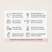 Modern Hair Extensions Aftercare Visitekaartje (Achterkant)