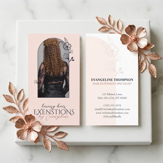 Modern Hair Extensions Floral Rose Arch Photo  Visitekaartje