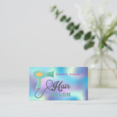 Modern Hair Salon, Holografisch, Hairdryer Visitekaartje (Staand voorkant)