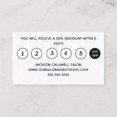Modern Hair Salon Loyalty Kaart Simple Chic Salon Visitekaartje (Achterkant)