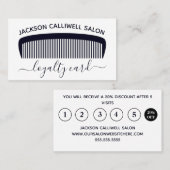 Modern Hair Salon Loyalty Kaart Simple Chic Salon Visitekaartje (Voorkant / Achterkant)