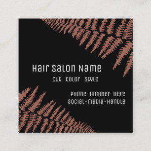 Modern Hair Salon Mauve Ferns - Vierkante Visitekaartje